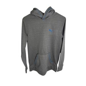 Puma Boys XL (18-20) Grey Blue Hoodie Thumb Holes Pullover‎